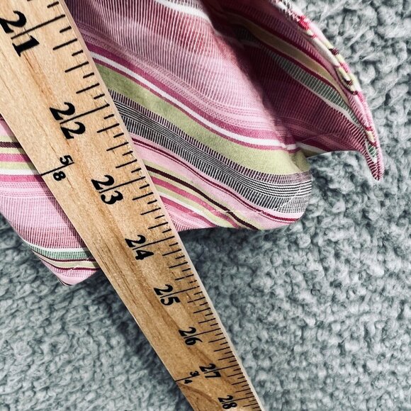 Studio Works Womens Top Extra Large‎ Pink Striped Long Sleeve Shirt No Iron - Picture 9 of 9